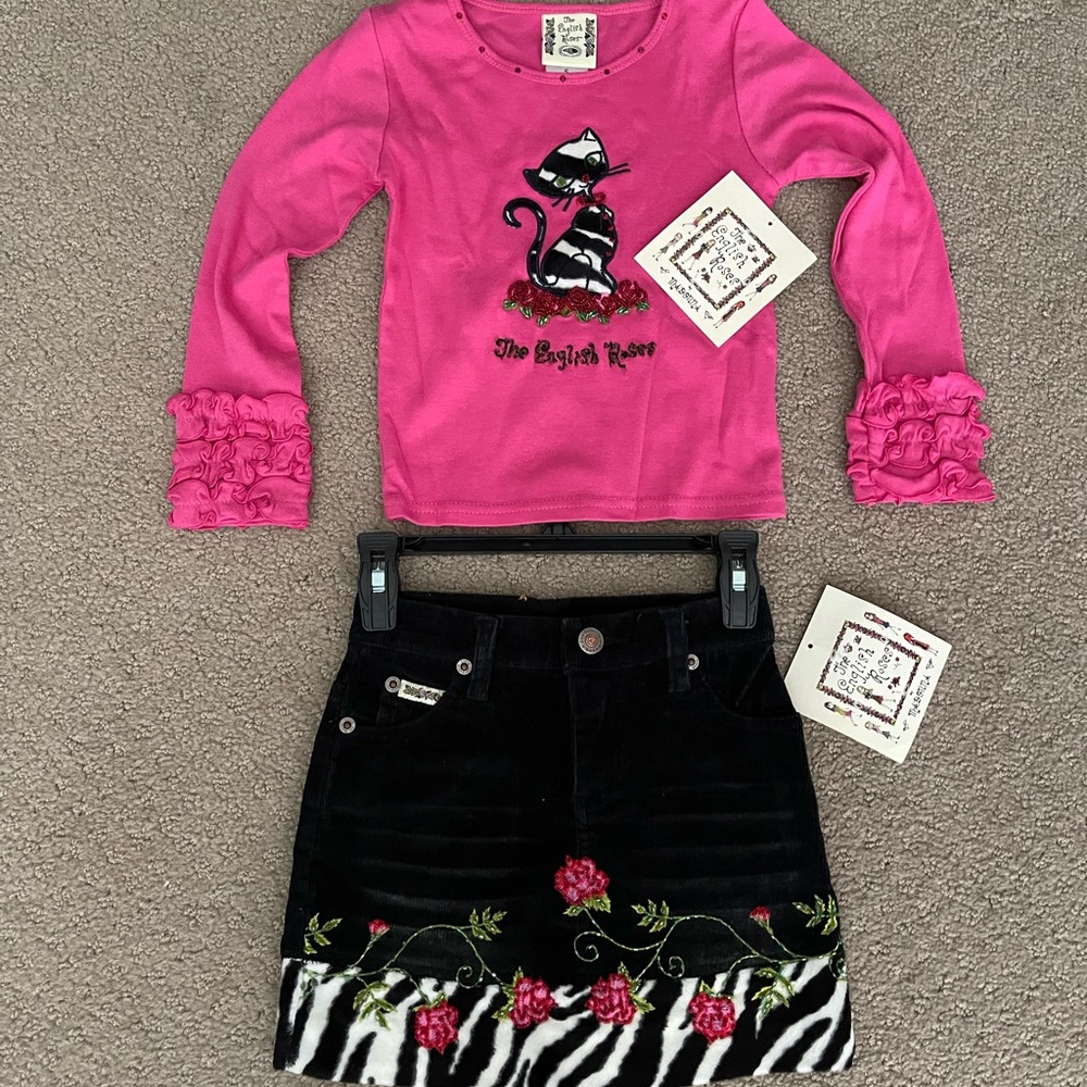 Adorable English Rose skirt and top by Madonna size 5
